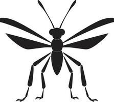 zwart en wit insect embleem gevectoriseerd insect kunst vector