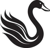 zwart en wit vogel symbool minimaal zwaan illustratie vector