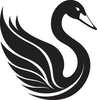 zwart en wit zwaan symbool zwaan meer logo ontwerp vector