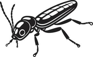 sluipen insect embleem donker termiet icoon vector