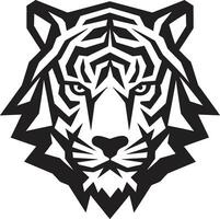 wreedheid ontketend symbool donker tijger hoofd kam vector