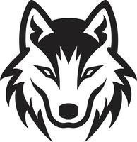 strak zwart wolf logo wild alpha wolf insigne vector