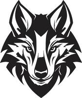 elegant wolf profiel logo nachtelijk jager insigne vector