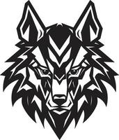 bevallig wolf gezicht logo overschaduwd alpha wolf insigne vector