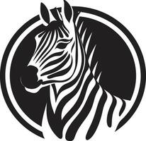 majestueus gestreept genade zebra's stil schoonheid icoon vector