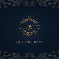 elegant luxe letter pj-logo. vector