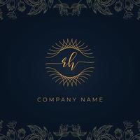 elegant luxe letter rh-logo. vector