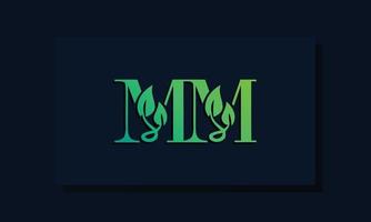 minimale bladstijl initiaal mm logo vector