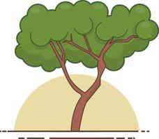 groene boom pictogram. lijn symbool vector