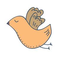 tekenfilmvogel in doodle-stijl vector