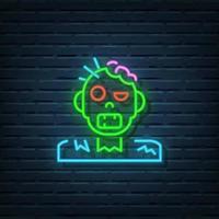 zombie neon teken vector