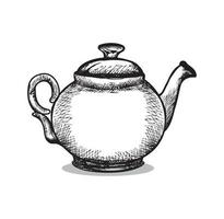 handgetekende pot thee ontwerp illustratie vector