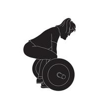 silhouet - vrouwen in de sportschool met zware halter vector