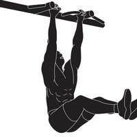 silhouette - gespierde mannen oefenen in de sportschool met de hand getekende illustratie vector