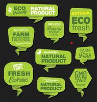 Eco Vintage Labels Bio sjabloon set Ecologie Retro ontwerp vector