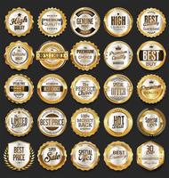 Luxe premium gouden insignes en labels vector