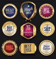 Luxe premium gouden insignes en labels vector