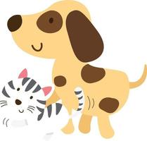 kat en hond vector