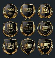 Luxe premium gouden insignes en labels vector