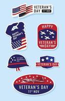 Veteranendag stickers set vector