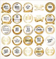 Luxe premium gouden insignes en labels vector