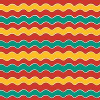 kleurrijk retro golvend lijnen naadloos patroon.a pret en funky naadloos patroon met kleurrijk golvend lijnen, inclusief rood, groente, en geel. vector