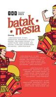 wijnoogst Indonesië bataknese ontwerp lay-out idee voor sociaal media of evenement poster vector