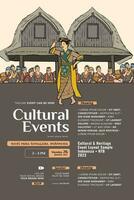 cultureel evenement ontwerp lay-out sjabloon achtergrond met Indonesisch illustratie van nusa tenggara vector