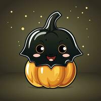 halloween pompoen, schattig tekenfilm karakter, vector illustratie