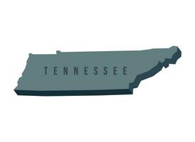 Tennessee 3d kaart vector icoon Aan wit achtergrond.