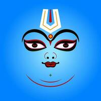 heer Vishnu gezicht vector illustratie Aan blauw kleur