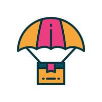 parachute gevulde kleur icoon. vector icoon voor uw website, mobiel, presentatie, en logo ontwerp.