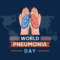 wereld longontsteking dag achtergrond. vector illustratie van handen met longen Aan de thema van wereld longontsteking dag