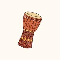 djembe muziek- instrument, braziliaans of Afrikaanse ritme musical instrument vector