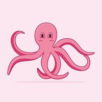 schattig octopus tekenfilm illustratie, schattig zee dier tekenfilm vector