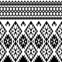 abstract meetkundig naadloos etnisch patroon met aztec en Navajo tribal motief. hedendaags wijnoogst motief. zwart en wit kleuren. ontwerp textiel, kleren, mode, kleding stof, omhulsel papier, ornament. vector