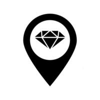 diamant kaart pin sieraden vector kaart wijzer