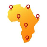 Afrika kaart pin plaats vector illustratie