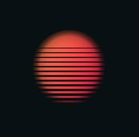 80s retro zonsondergang vector illustratie zonsondergang poster ruimte futuristische achtergrond