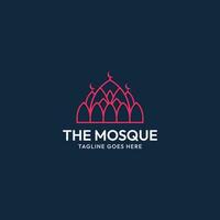 moskee gebouw logo ontwerp vector sjabloon, creatief concept, creatief ontwerp, symbool, icoon
