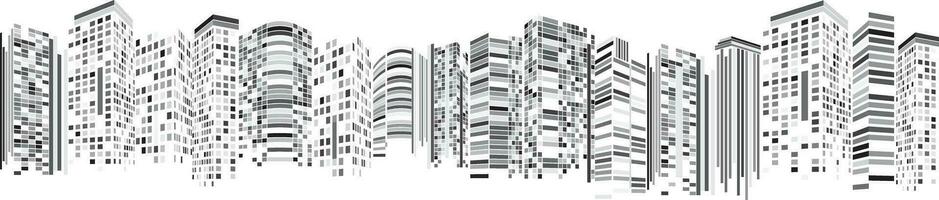 stadsgezicht, gebouw perspectief, modern gebouw in de stad horizon, stad silhouet, stad wolkenkrabbers, bedrijf centrum, illustratie in vlak ontwerp. vector