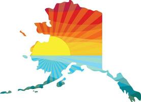 kleurrijk zonsondergang schets van Alaska vector grafisch illustratie icoon