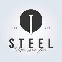 nagel staal logo, houtwerk gereedschap icoon symbool vector illustratie ontwerp