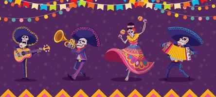 dia de los muertos karakterpakket vector