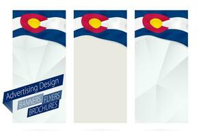 ontwerp van spandoeken, flyers, brochures met Colorado staat vlag. vector