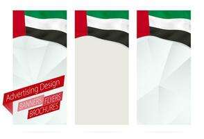 ontwerp van spandoeken, flyers, brochures met vlag van Verenigde Arabisch emiraten. vector