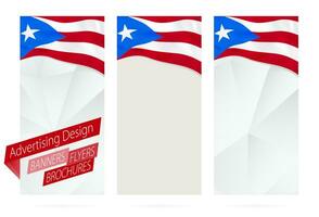 ontwerp van spandoeken, flyers, brochures met vlag van puerto rico. vector