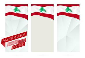 ontwerp van spandoeken, flyers, brochures met vlag van Libanon. vector