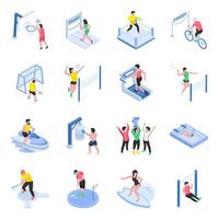pak van sport- activiteiten vlak illustraties vector