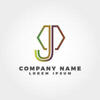 modern logo blended met eerste brief j vector